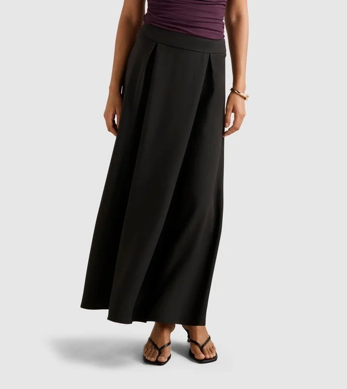 forever new  MARIA Pleated Maxi Skirt for Women | Best Price UAE